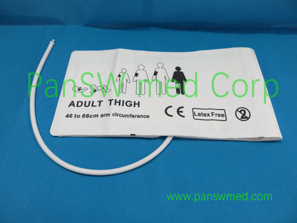 compatible adult thigh nibp cuff, single hose, single use