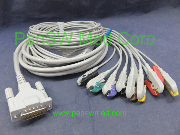 schiller ten leads ECG cable IEC clip