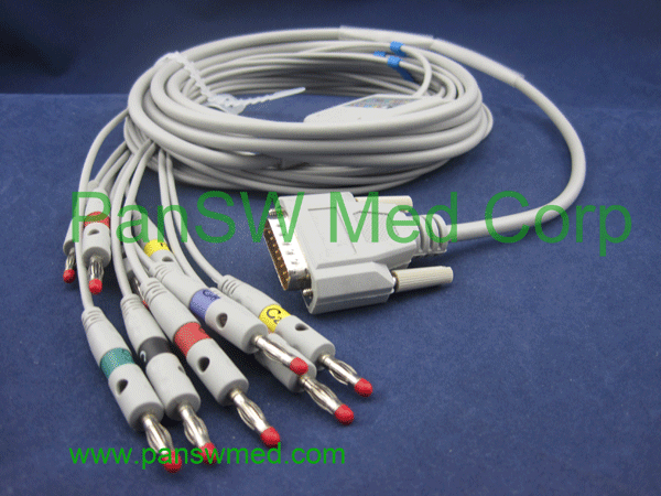compatible nihon kohden ecg cable ten leads