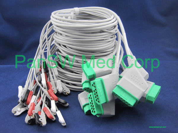 nihon kohden integrated ECG cable 3 leads AHA color