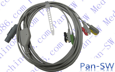 Primedic one piece four lead ECG cable with leadwire