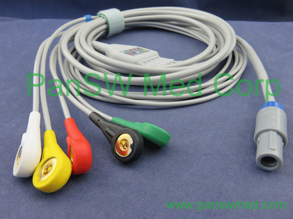 biosys ECG cable 5 leads snap IEC
