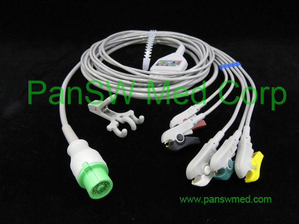 compatible ECG cable for Fukuda IEC color clip