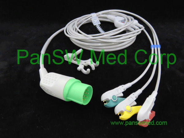 compatible ECG cable for Nihon Kohden IEC color clip