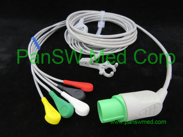 compatible ECG cable for Nihon Kohden TEC IEC color snap