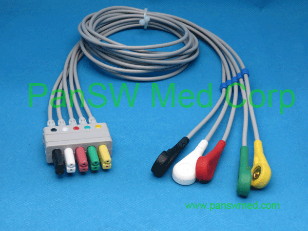 compatible ecg leads for siemens drager, IEC color, snap