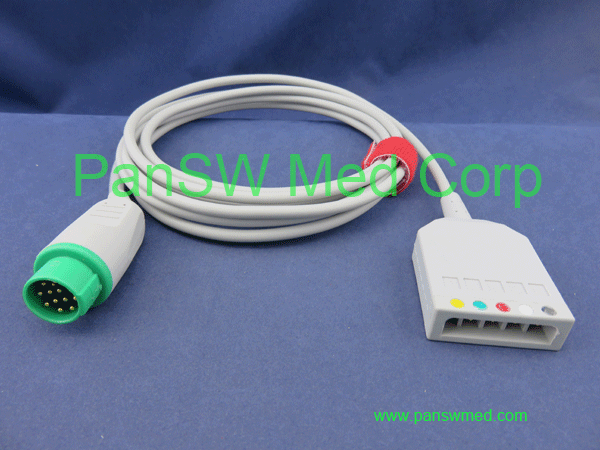 compatible fukuda denshi ECG trunk cable 5 leads