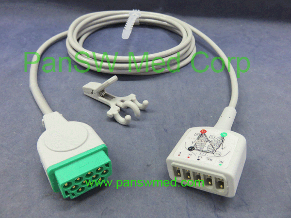 compatible GE medical ECG trunk cable AHA color 