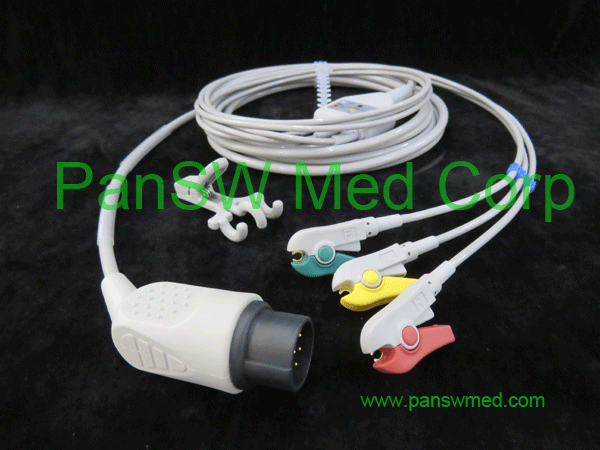compatible nihon kohden ECG cable 3 leads, IEC clip