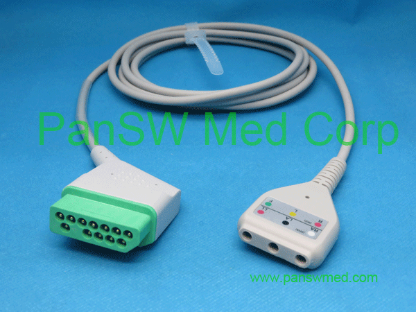 compatible Nihon Kohden ECG trunk cable 3 leads, neonate leads