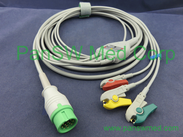 schiller truscope mini ecg cable IEC clip 3 leads