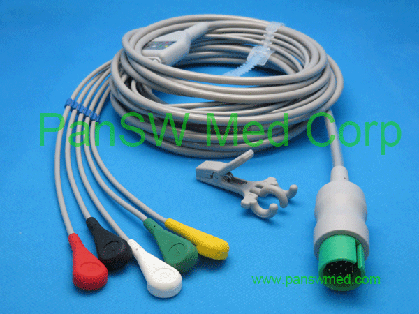 Spacelabs one piece five lead ECG cable with leadwire