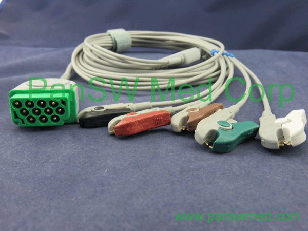 compatible ecg cable for GE Medical AHA color clip 