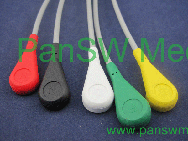compatible mindray ecg cable 5 leads IEC snap