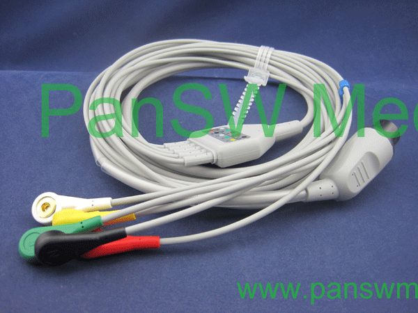 compatible Mindray ECG cable 5 leads IEC snap