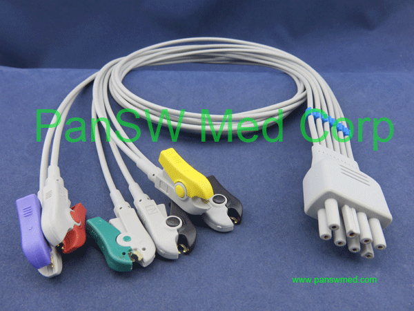 compatible nihon kohden ECG leads 6 leads IEC color clip