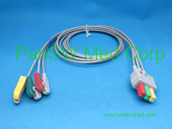 compatible Siemens ecg leads, 3 leads, IEC color, clip