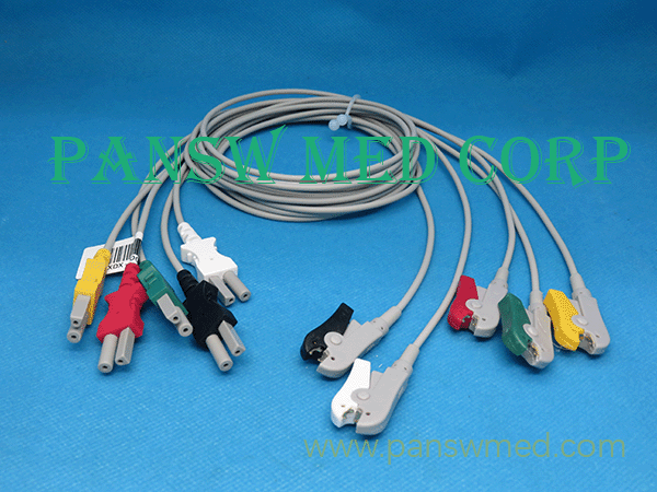 compatible spacelabs ECG leads 5 leads, clips, IEC color
