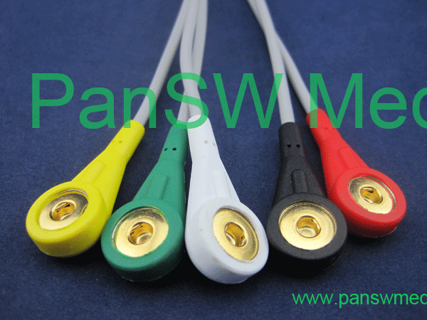 datex ohmeda ECG cable 5 leads snap type IEC