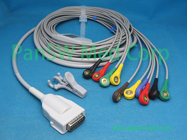 Compatible Burdick QUINTON Eclipse 4 8 EKG Cable Snap – PanswMed
