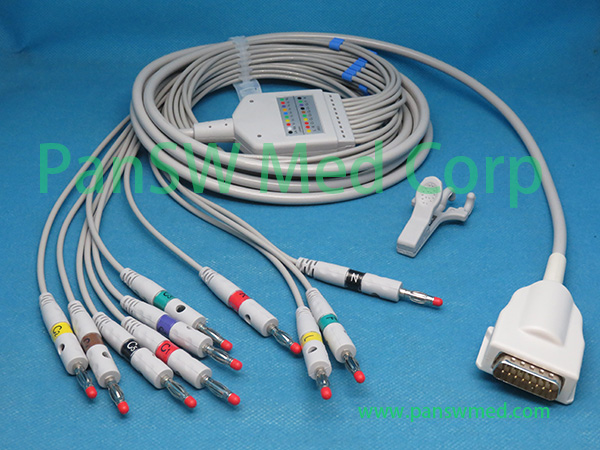 Compatible Burdick QUINTON Eclipse 850 850i EKG Cable IEC Banana – PanswMed