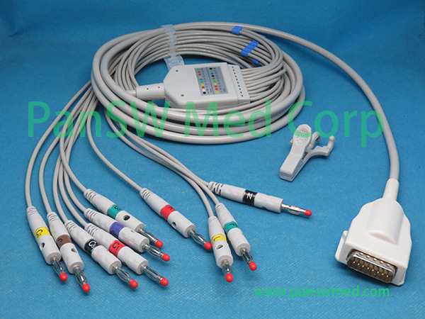 Compatible Burdick Quinton ATRIA PLUS Burdick 8500 ECG Cable Banana – PanswMed