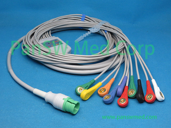Compatible CU Medical ECG Cable 12 Leads AHA Snap – PanswMed