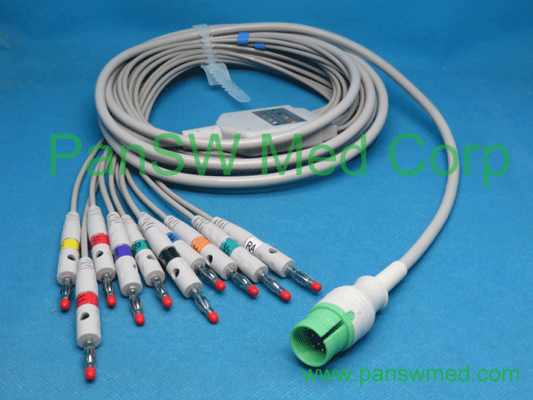 Compatible CU Medical ECG Cable Ten Leads AHA Banana Plug – PanswMed