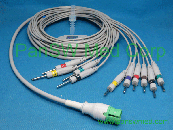 Compatible CU Medical ECG Cable Ten Leads IEC DIN Plug – PanswMed