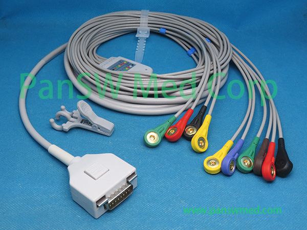 Compatible Fukuda ME C 600 C 600W C 610 ECG Cable IEC Snap – PanswMed