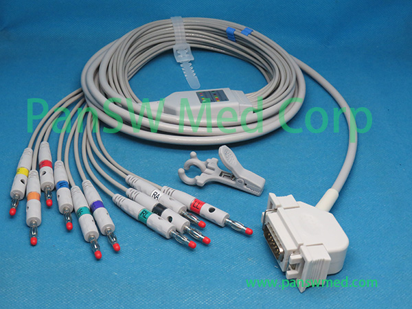 Compatible Hellige EK 413 EK 512 ECG Cable AHA Banana – PanswMed