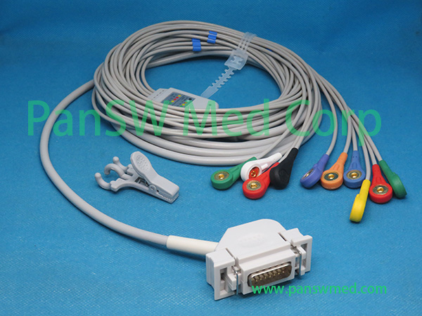 Compatible Hellige EK 413 EK 512 ECG Cable AHA Snap – PanswMed