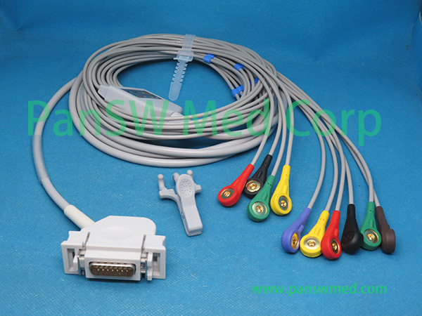 Compatible Hellige EK 413 EK 512 ECG Cable IEC Snap – PanswMed