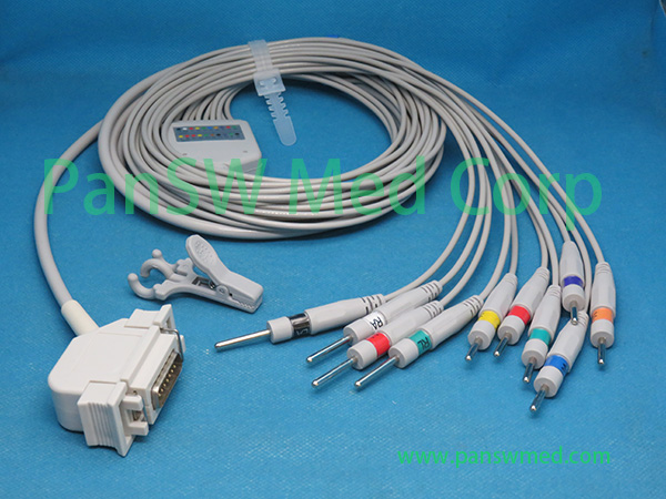 Compatible Hellige EK 512E EK 512P ECG Cable AHA DIN – PanswMed