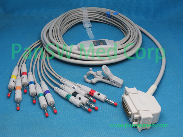 Compatible Hellige EK 512E EK 512P ECG Cable AHA Banana – PanswMed