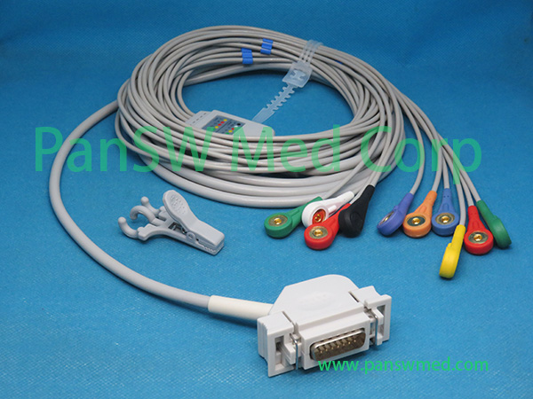 Compatible Hellige EK 512E EK 512P ECG Cable AHA Snap – PanswMed