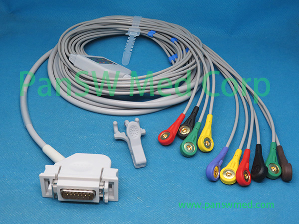 Compatible Hellige EK 512E EK 512P ECG Cable IEC Snap – PanswMed