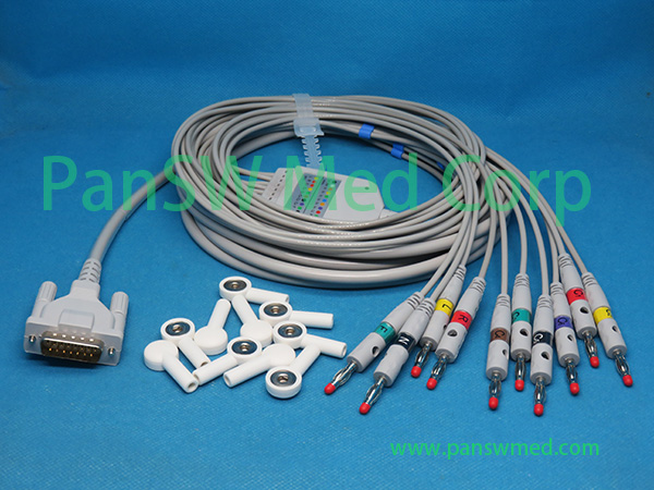 Compatible Kontron EKG P 80 ECG Cable With Adapter – PanswMed