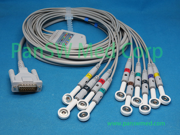 Compatible Kontron EKG P 80 ECG Cable With Snap – PanswMed