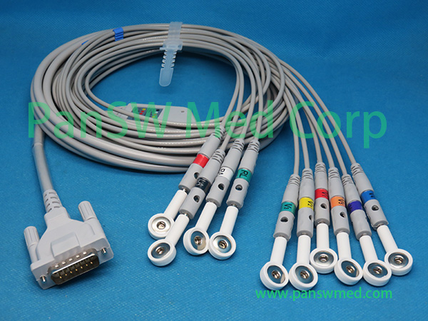 Compatible Reynolds Cardiotrack 12 ECG Cable With Snap – PanswMed