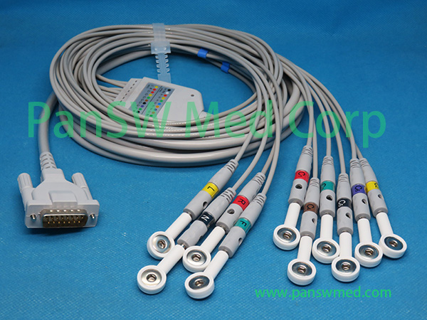 Compatible Schiller AT 4 AT 104 ECG Cable With Snap – PanswMed