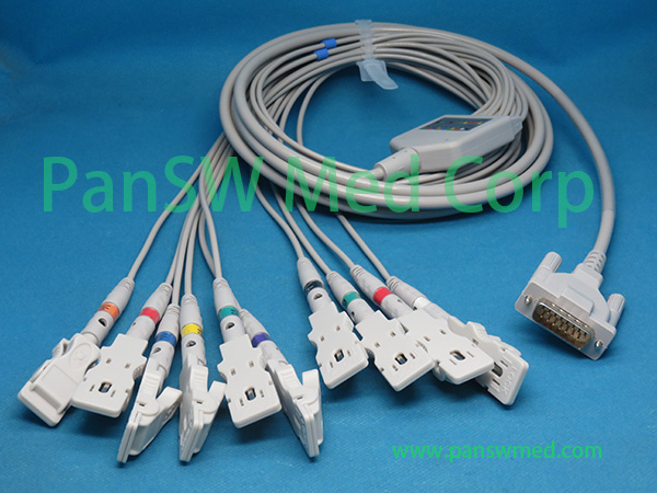 Compatible Schiller AT 5 AT 6 AT 10 ECG Cable With Adapter – PanswMed