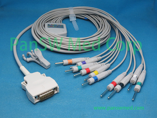 Compatible Mortara Instrument ELI 100 ELI 50 ELI 200 ECG Cable DIN AHA – PanswMed