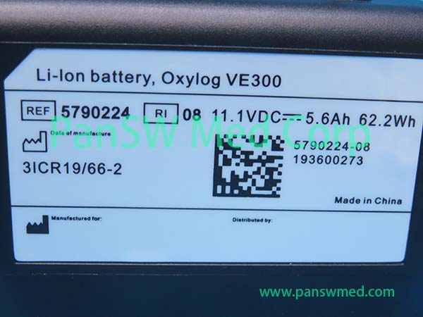 compatible battery for Drager ventilator Oxylog VE300, original part number: 5790224 panswmed