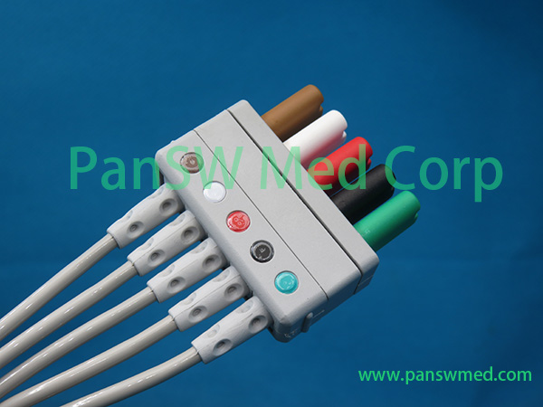 Compatible Mindray EL 6503A 0010 30 42729 5leads ECG Wires Clip AHA 3 – PanswMed