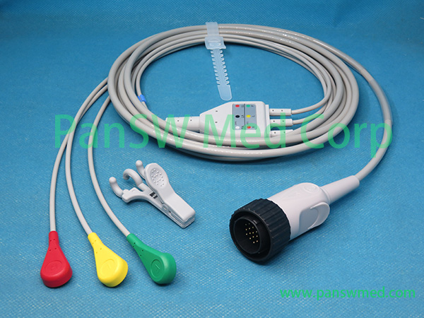 NEC ECG Cable 3 Leads IEC Snap – PanswMed