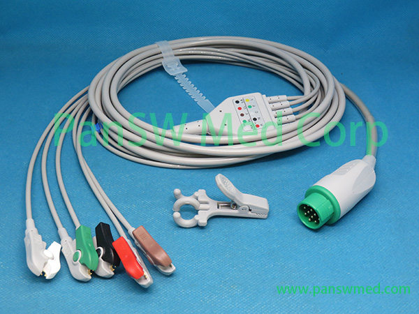 Compatible BLT Biolight M 7000 M 8000 ECG Cable 5leads AHA Grabber – PanswMed