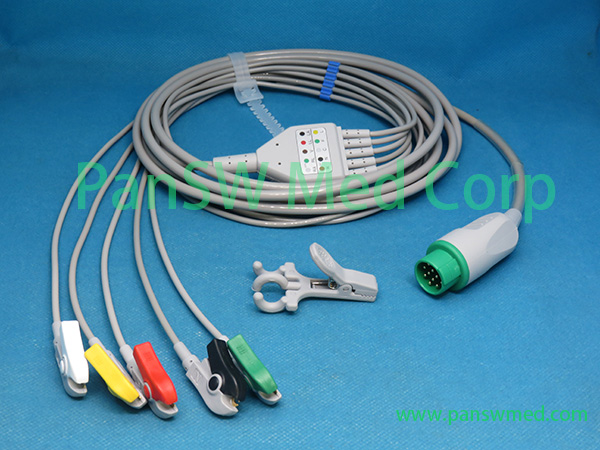 Compatible Biolight M 9500 ECG Cable 5leads IEC Grabber – PanswMed