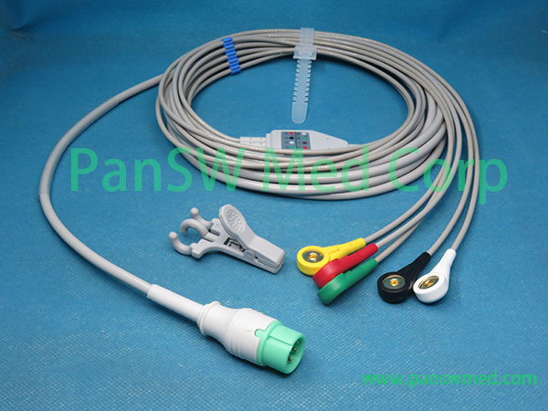 Compatible Denki Healthcare DK 15 ECG Cable IEC Snap 5 – PanswMed