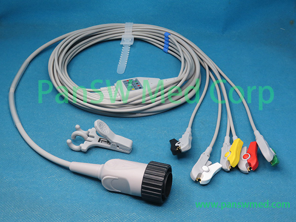 Compatible NEC ECG Cable 5leads IEC Clip – PanswMed